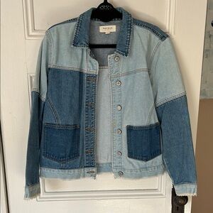 PacSun Blue Patchwork Denim Jacket